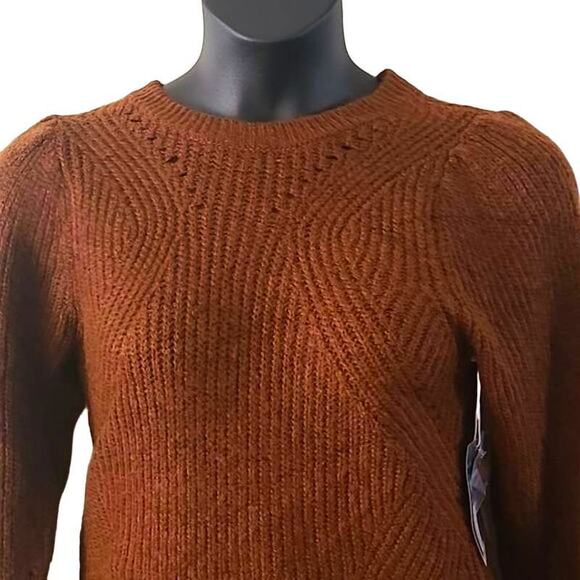 NWOT Worthington Women’s Brown Crew Neck Long Sleeve Knit Pullover Sweater Small - Picture 5 of 6